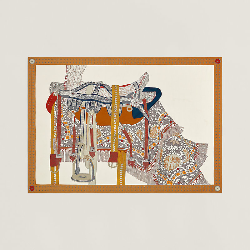 Selle de Dignitaire blanket - Brown | Hermès USA